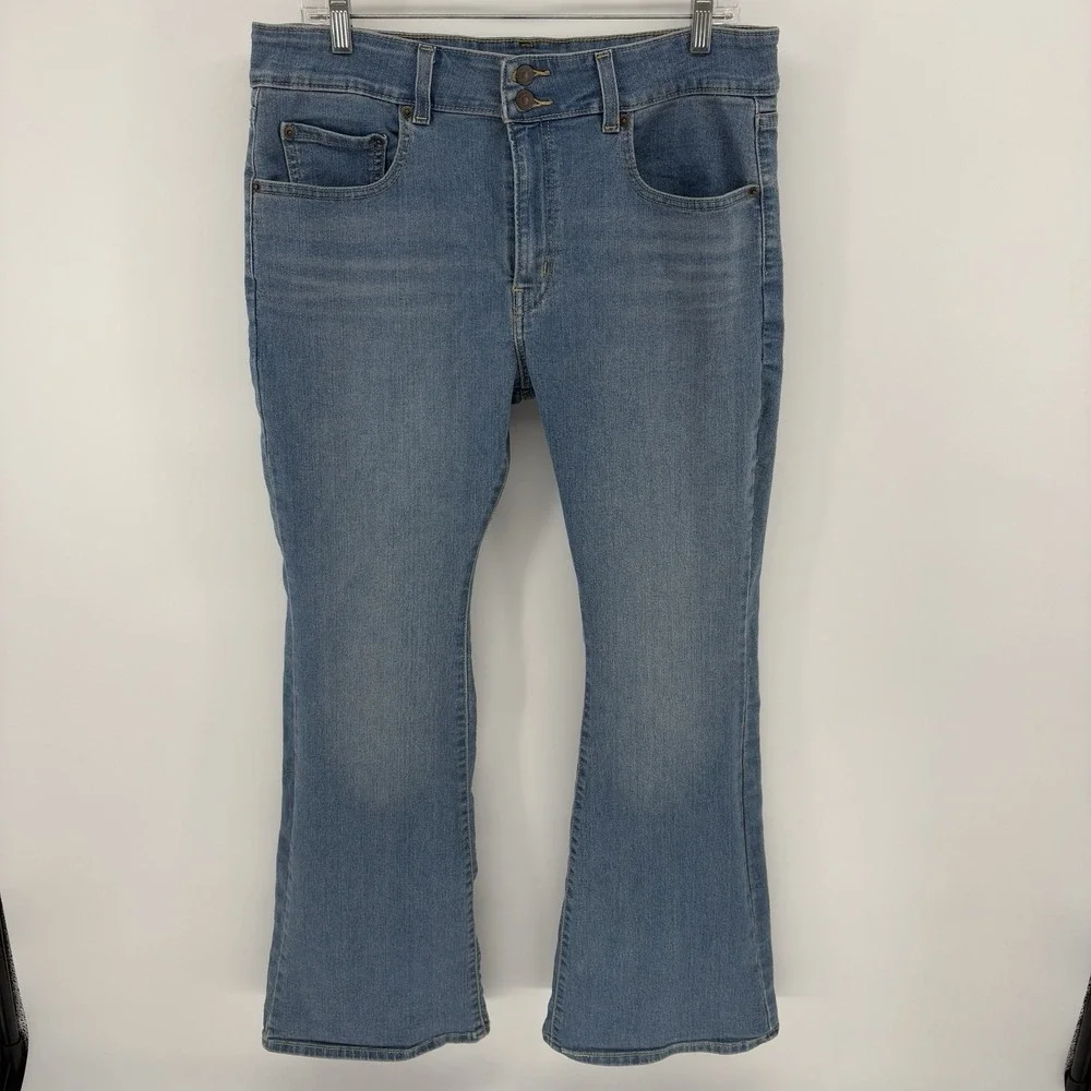 Levi's 726 High Rise Flare Jeans Womens 32x30 Light Blue Stretch